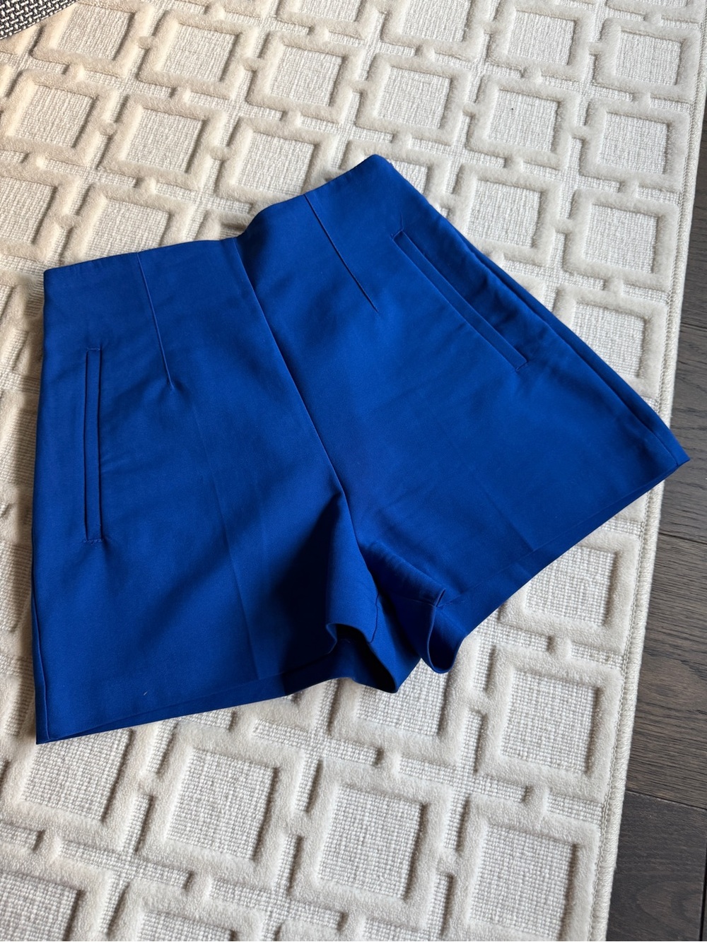 Zara Cobalt High-Waist Tailored Shorts